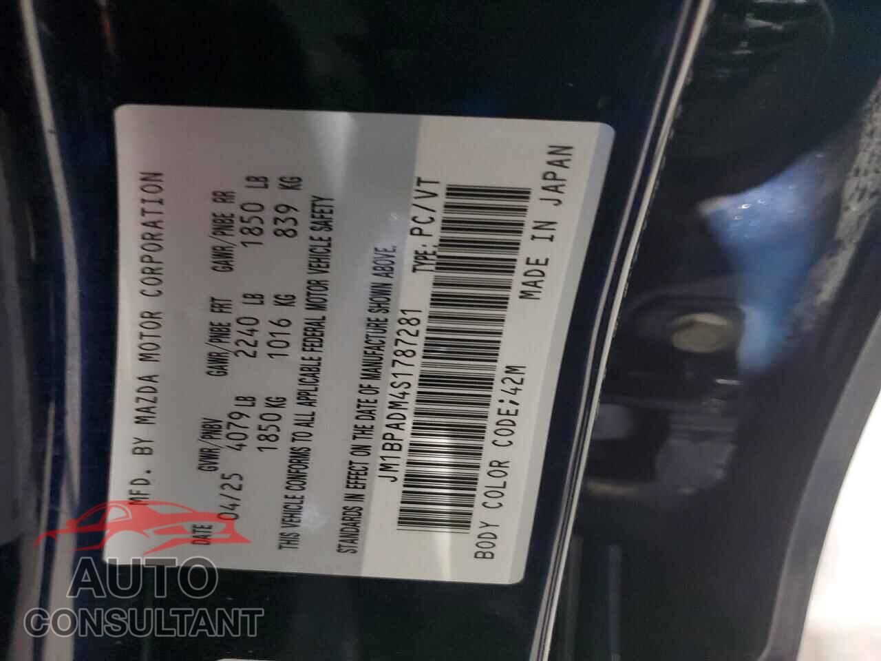MAZDA 3 2025 - JM1BPADM4S1787281
