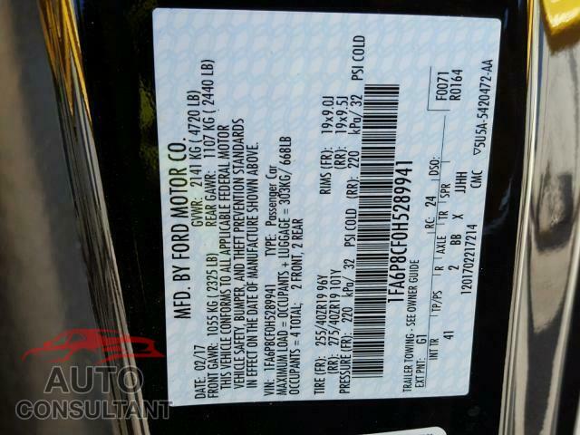 FORD MUSTANG 2017 - 1FA6P8CF0H5289941