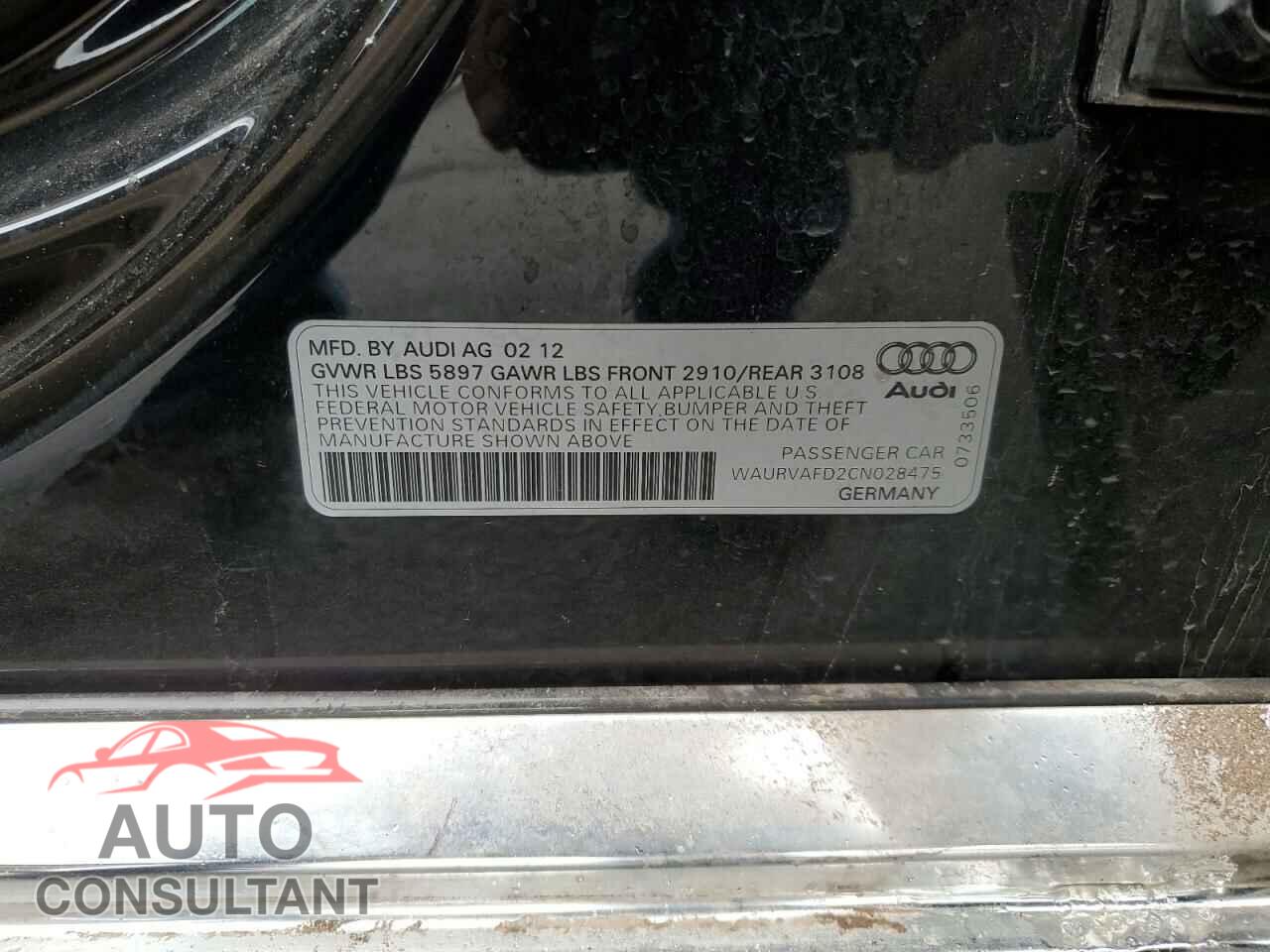 AUDI A8 2012 - WAURVAFD2CN028475