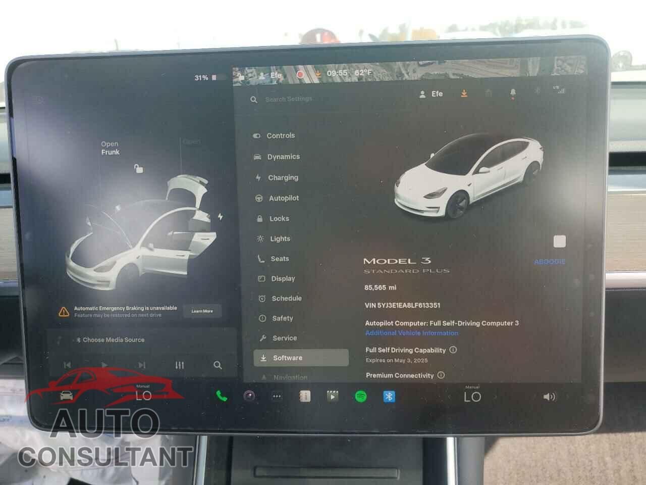 TESLA MODEL 3 2020 - 5YJ3E1EA8LF613351
