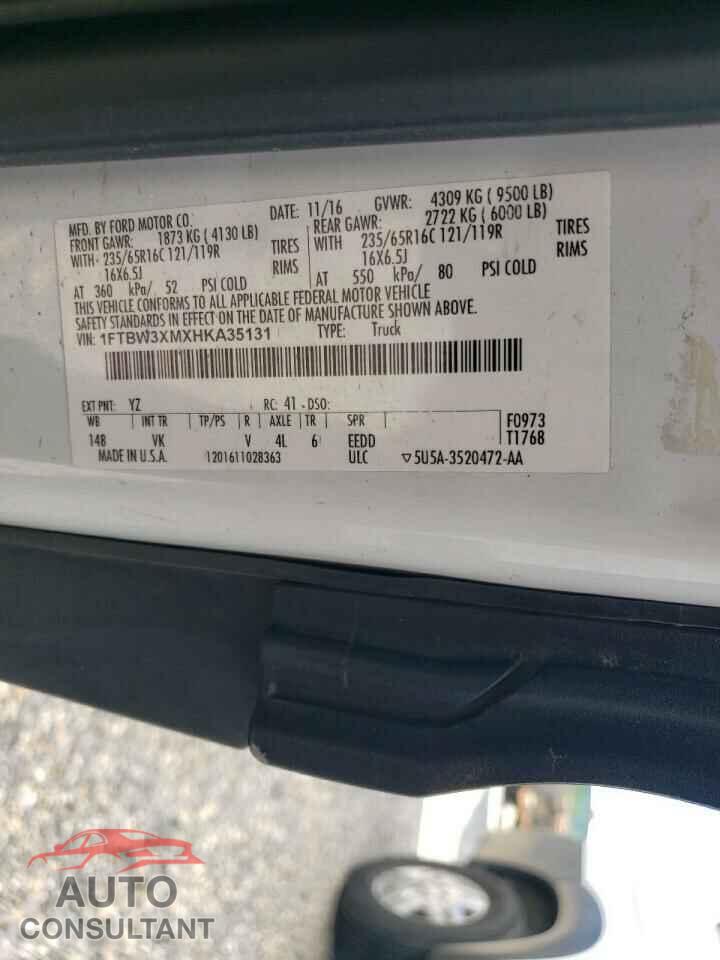 FORD TRANSIT 2017 - 1FTBW3XMXHKA35131