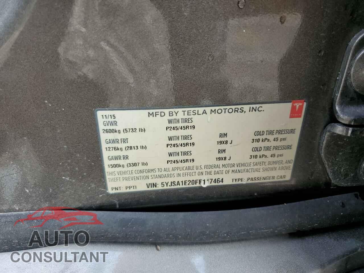 TESLA MODEL S 2015 - 5YJSA1E20FF117464