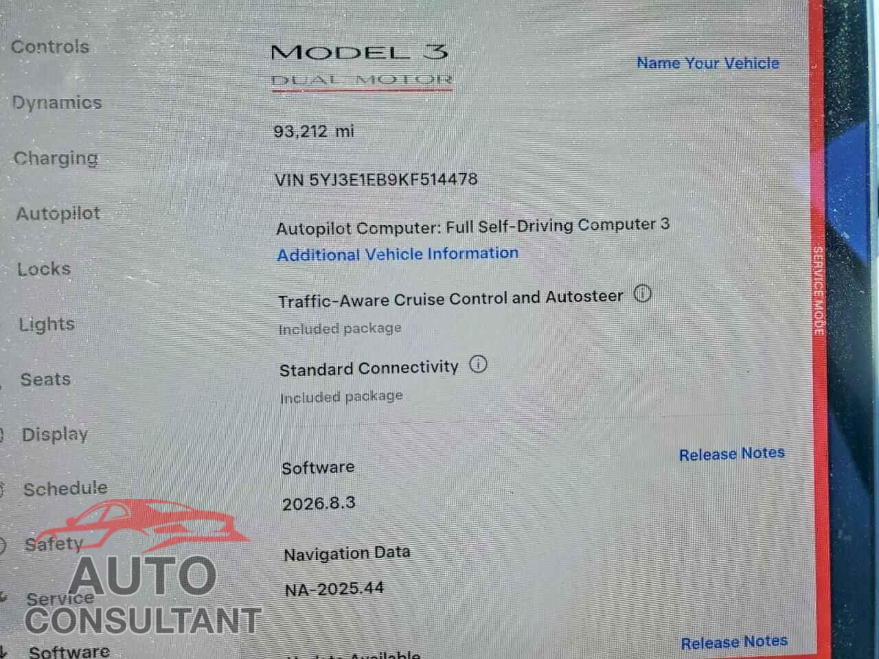 TESLA MODEL 3 2019 - 5YJ3E1EB9KF514478