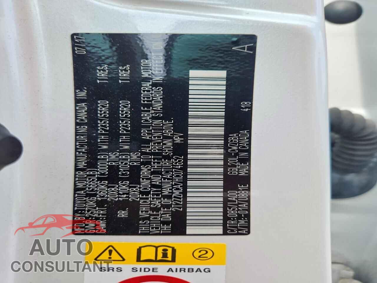 LEXUS RX350 2017 - 2T2ZZMCA7HC074652