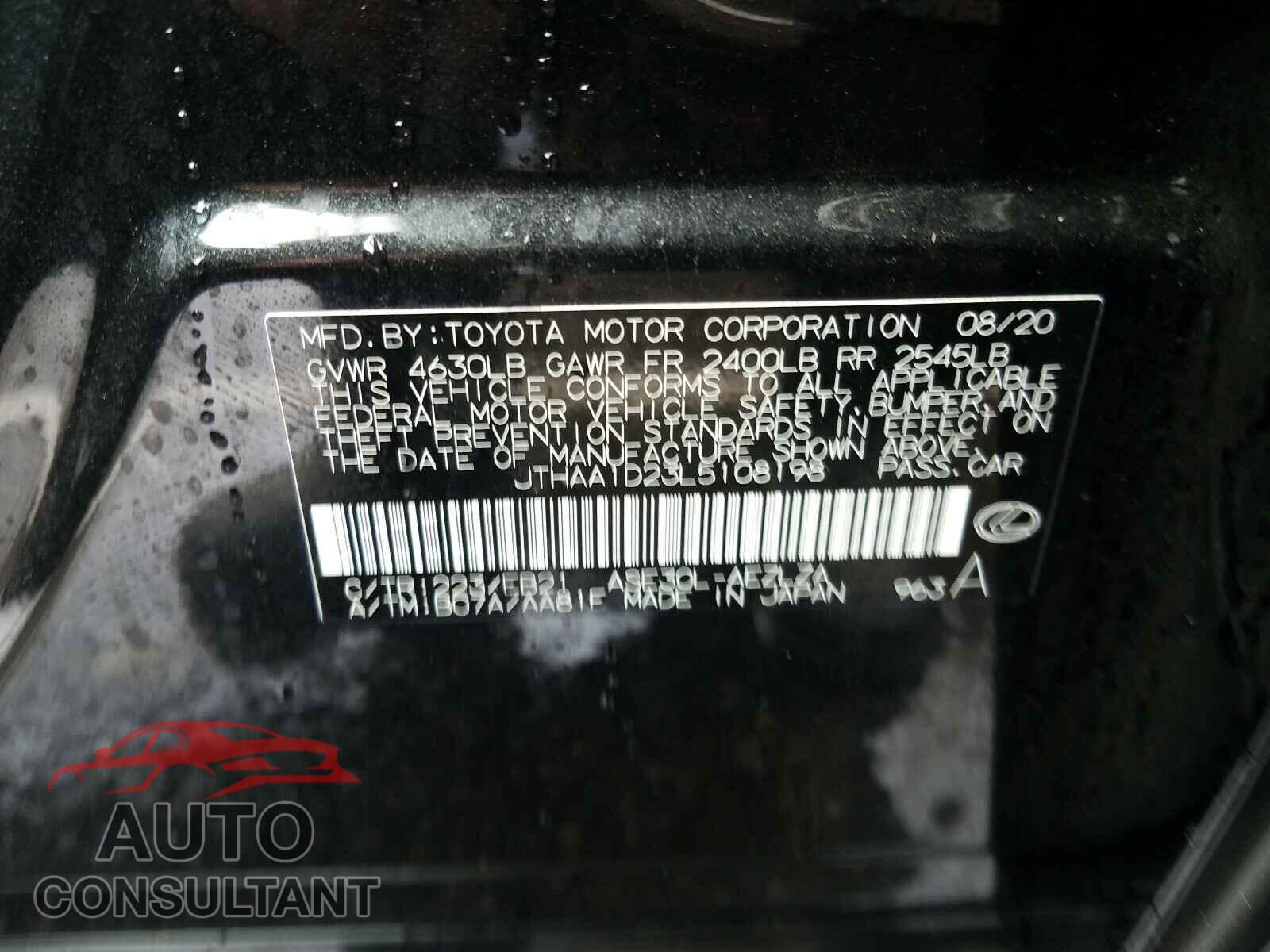 LEXUS IS 2020 - JTHAA1D23L5108198