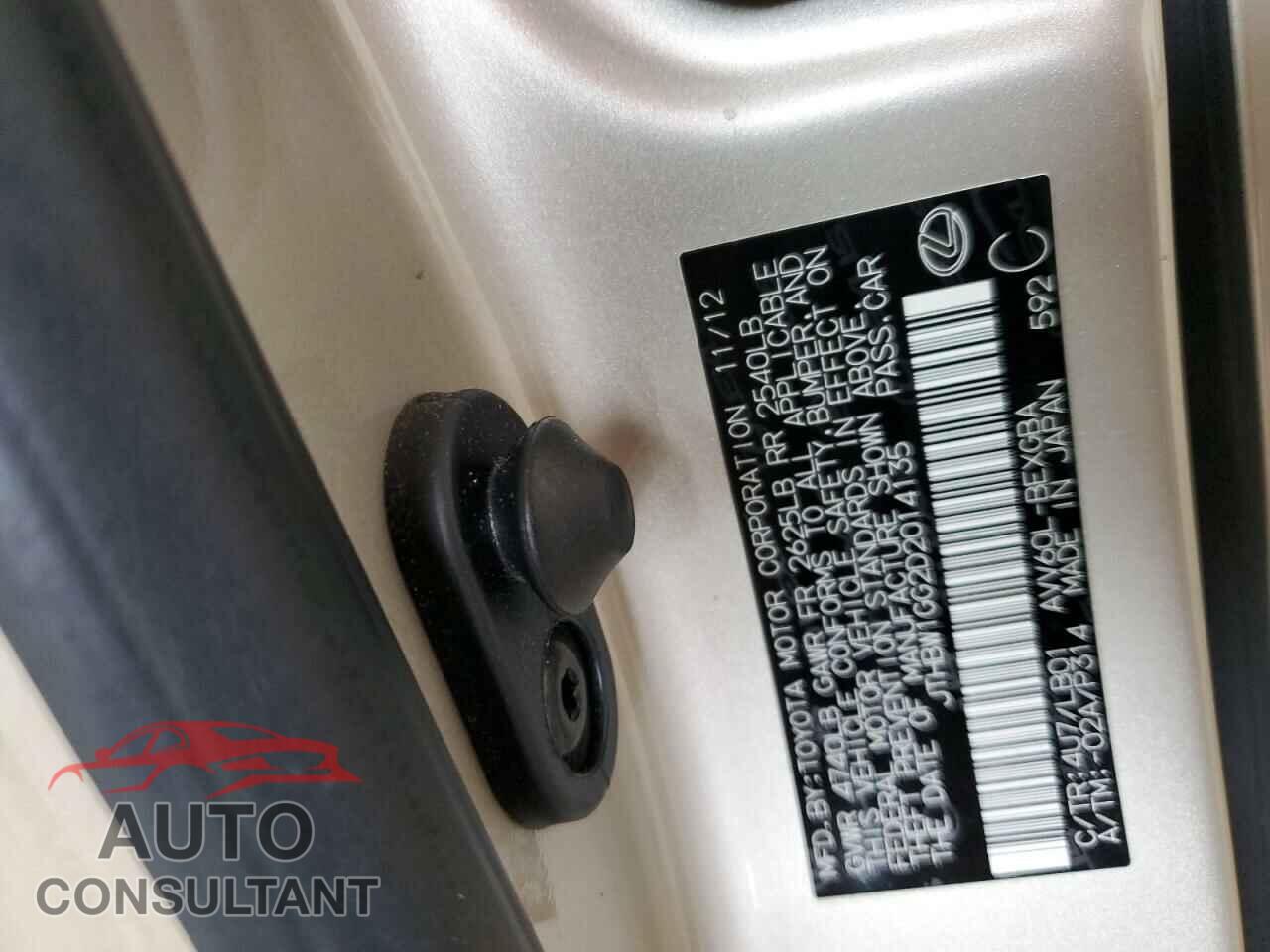 LEXUS ES300 2013 - JTHBW1GG2D2014135