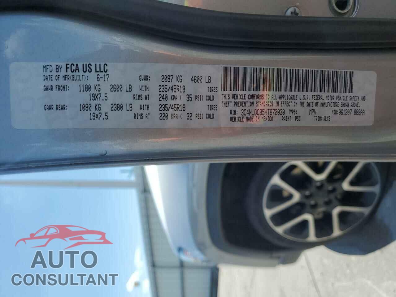 JEEP COMPASS 2017 - 3C4NJDCB5HT672030