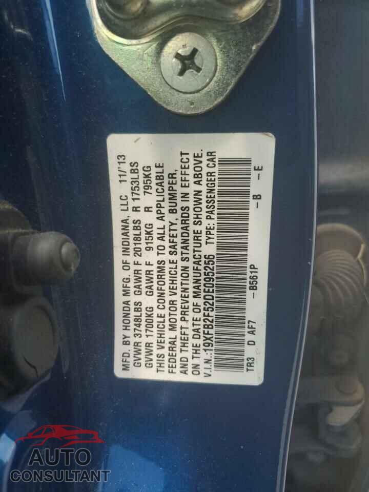 HONDA CIVIC 2013 - 19XFB2F52DE095256