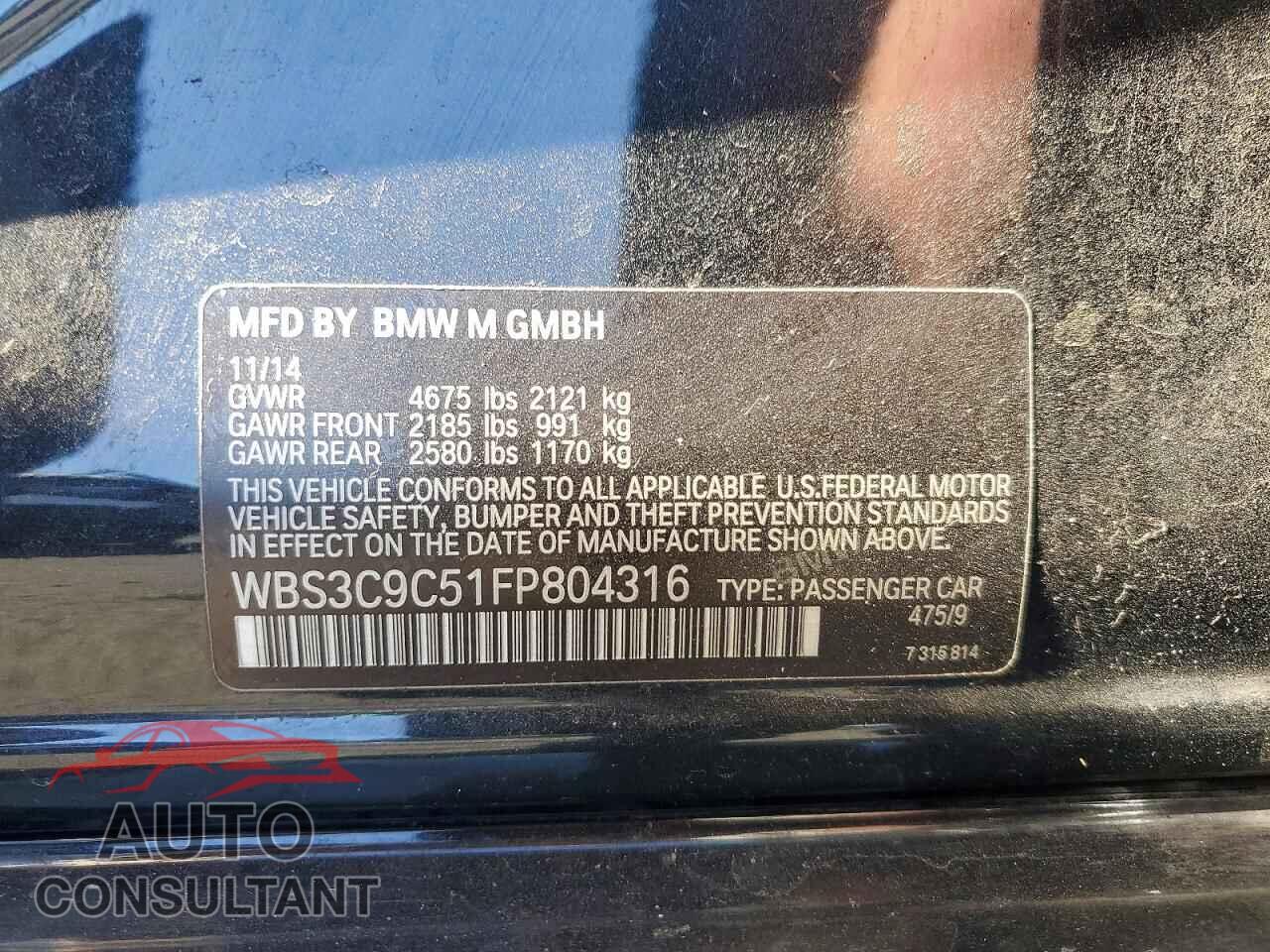 BMW M3 2015 - WBS3C9C51FP804316