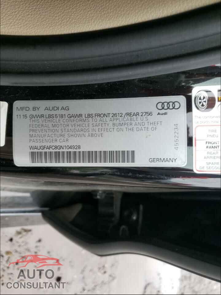 AUDI A6 2016 - WAUGFAFC8GN104928