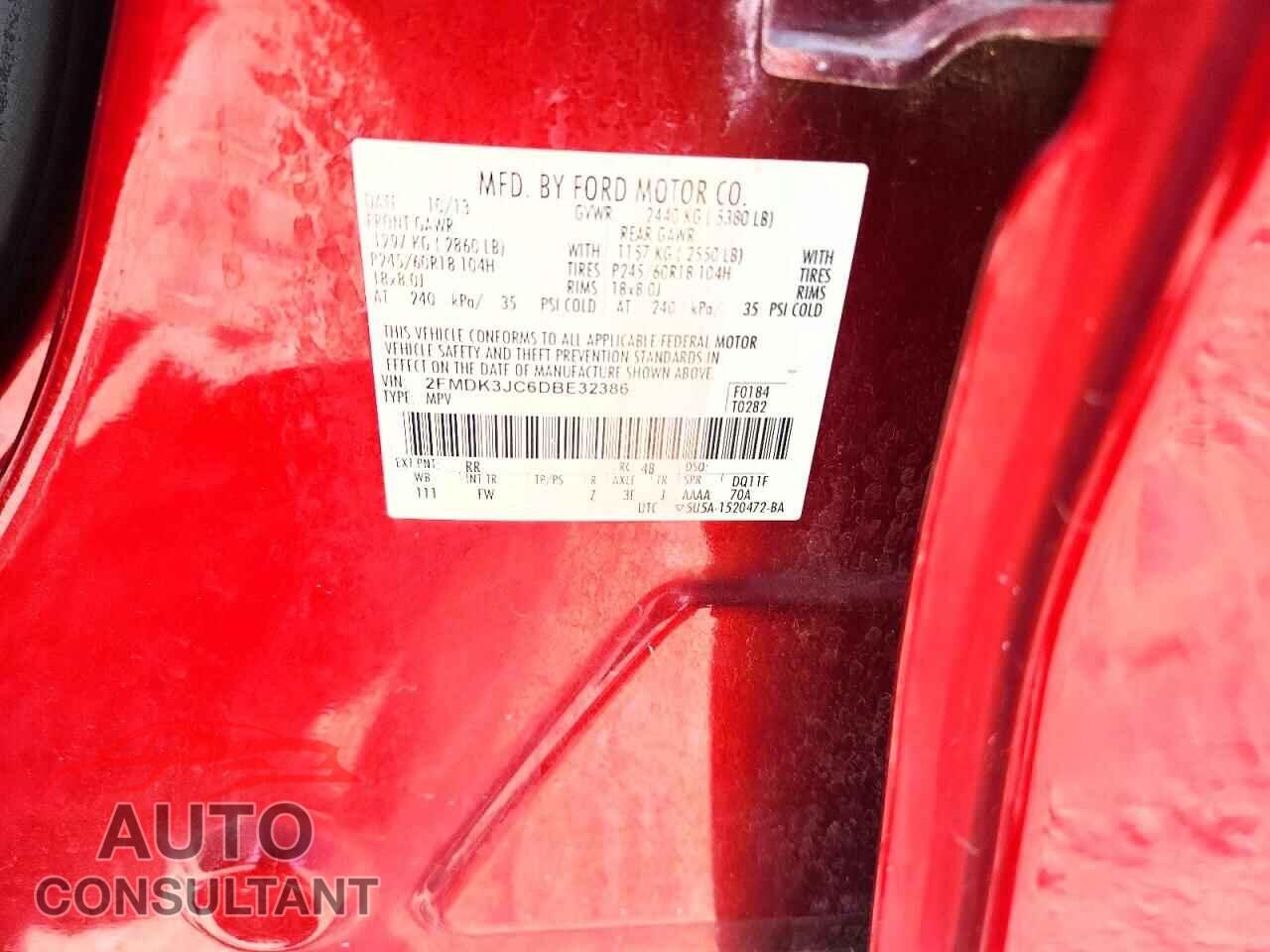 FORD EDGE 2013 - 2FMDK3JC6DBE32386