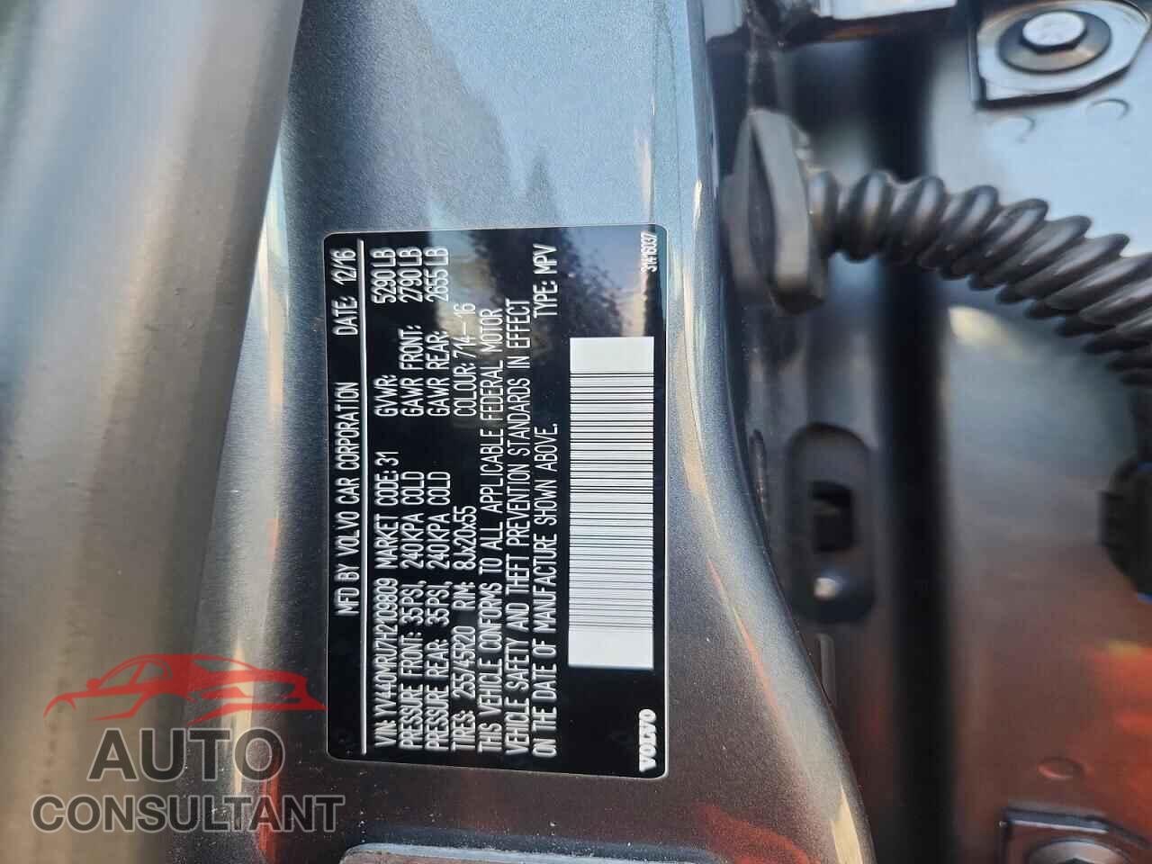 VOLVO XC60 2017 - YV440MRU7H2109809