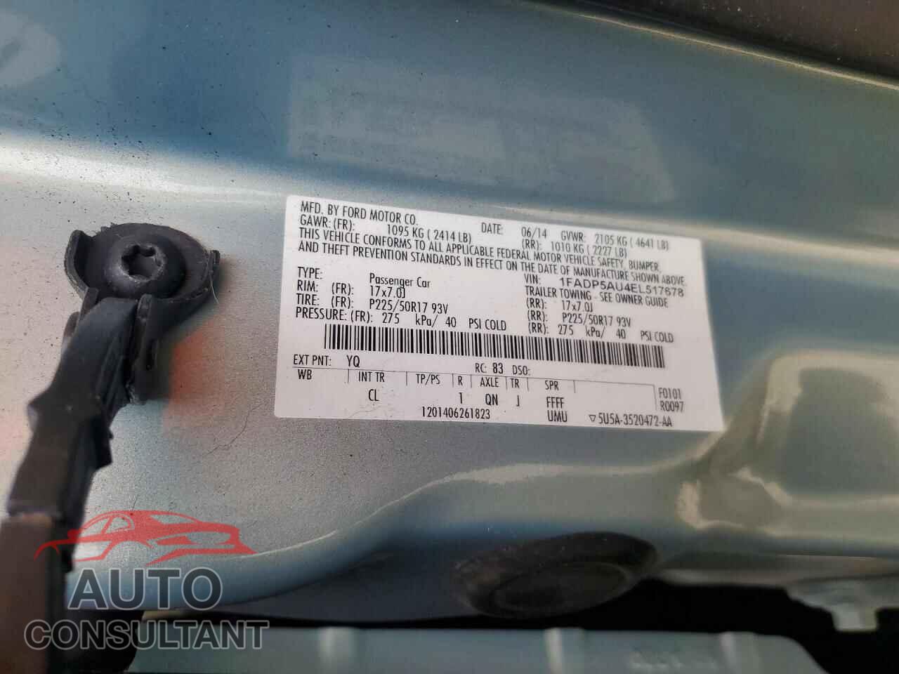 FORD CMAX 2014 - 1FADP5AU4EL517678