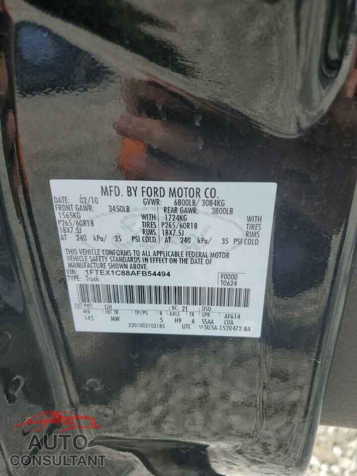 FORD F-150 2010 - 1FTEX1C88AFB54494