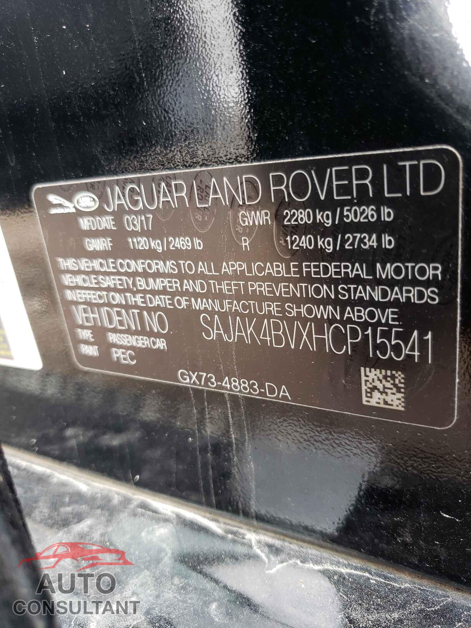 JAGUAR XE 2017 - SAJAK4BVXHCP15541
