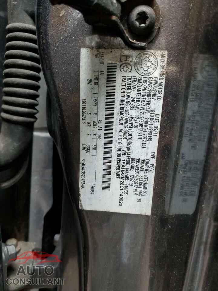 FORD FOCUS 2012 - 1FAHP3M28CL149020