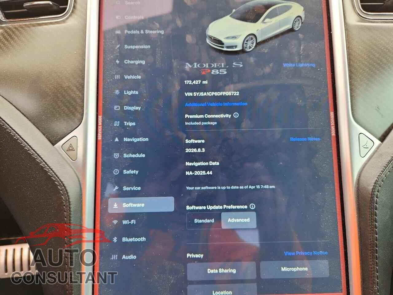 TESLA MODEL S 2013 - 5YJSA1CP6DFP05722