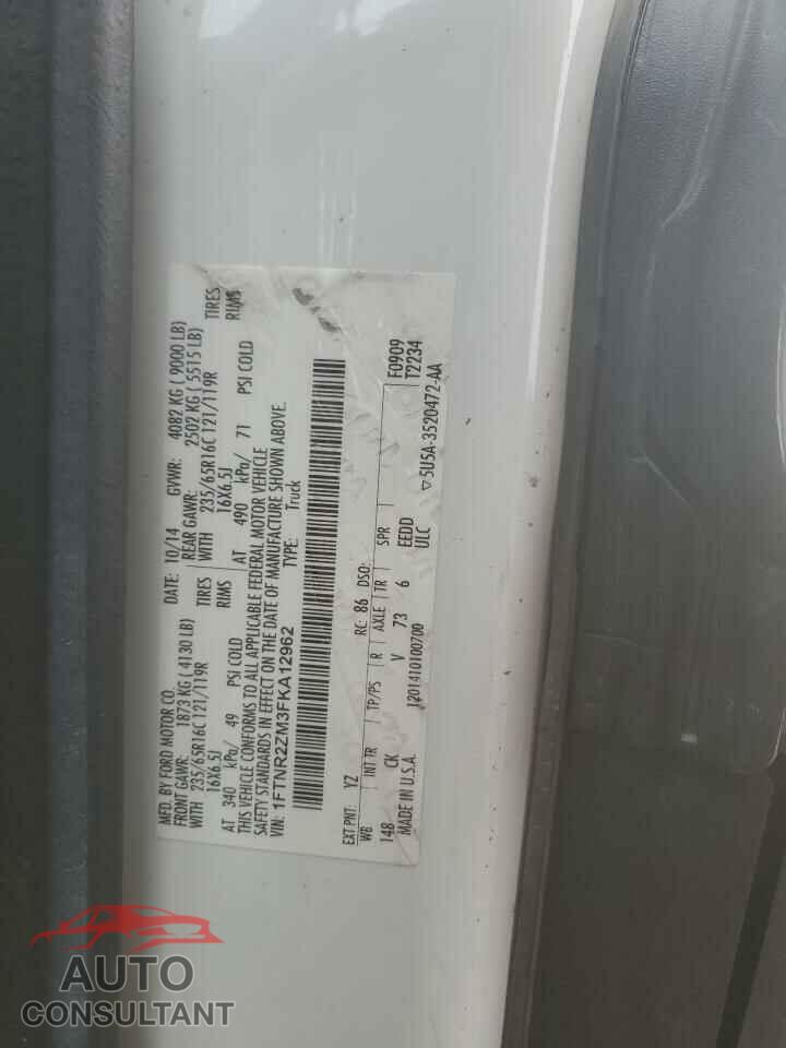 FORD TRANSIT 2015 - 1FTNR2ZM3FKA12962