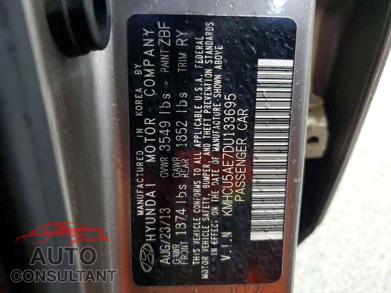 HYUNDAI ACCENT 2013 - KMHCU5AE7DU133695