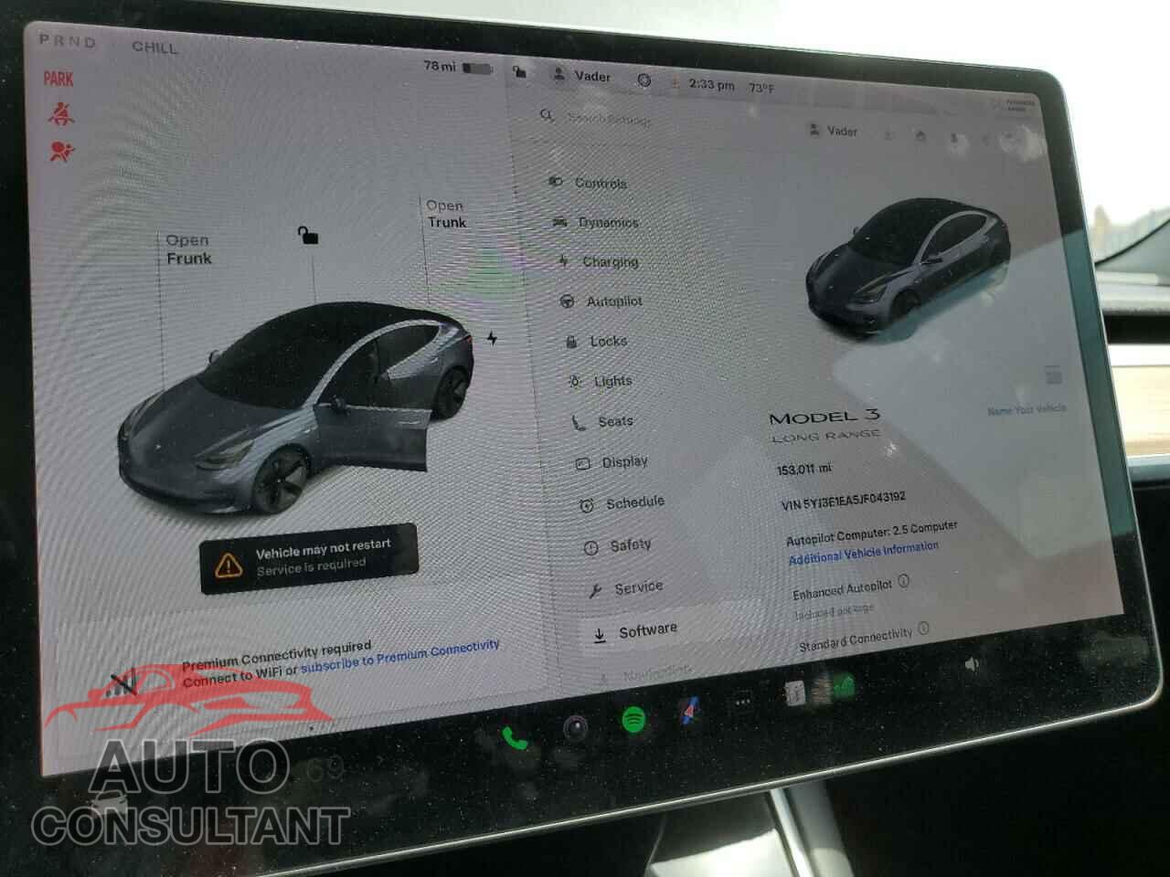 TESLA MODEL 3 2018 - 5YJ3E1EA5JF043192