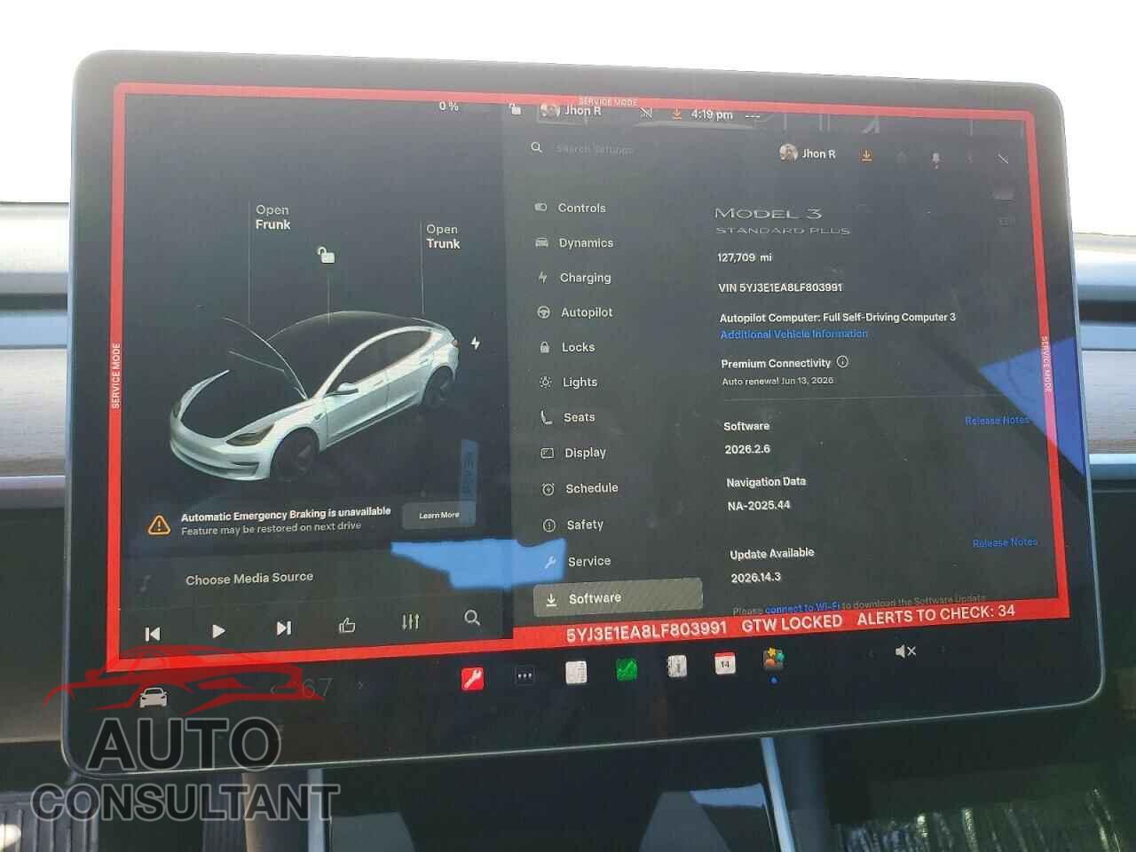 TESLA MODEL 3 2020 - 5YJ3E1EA8LF803991