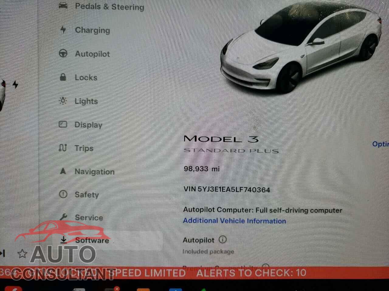 TESLA MODEL 3 2020 - 5YJ3E1EA5LF740364