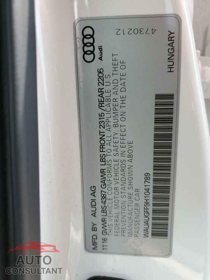 AUDI A3 2017 - WAUAUGFF9H1041789