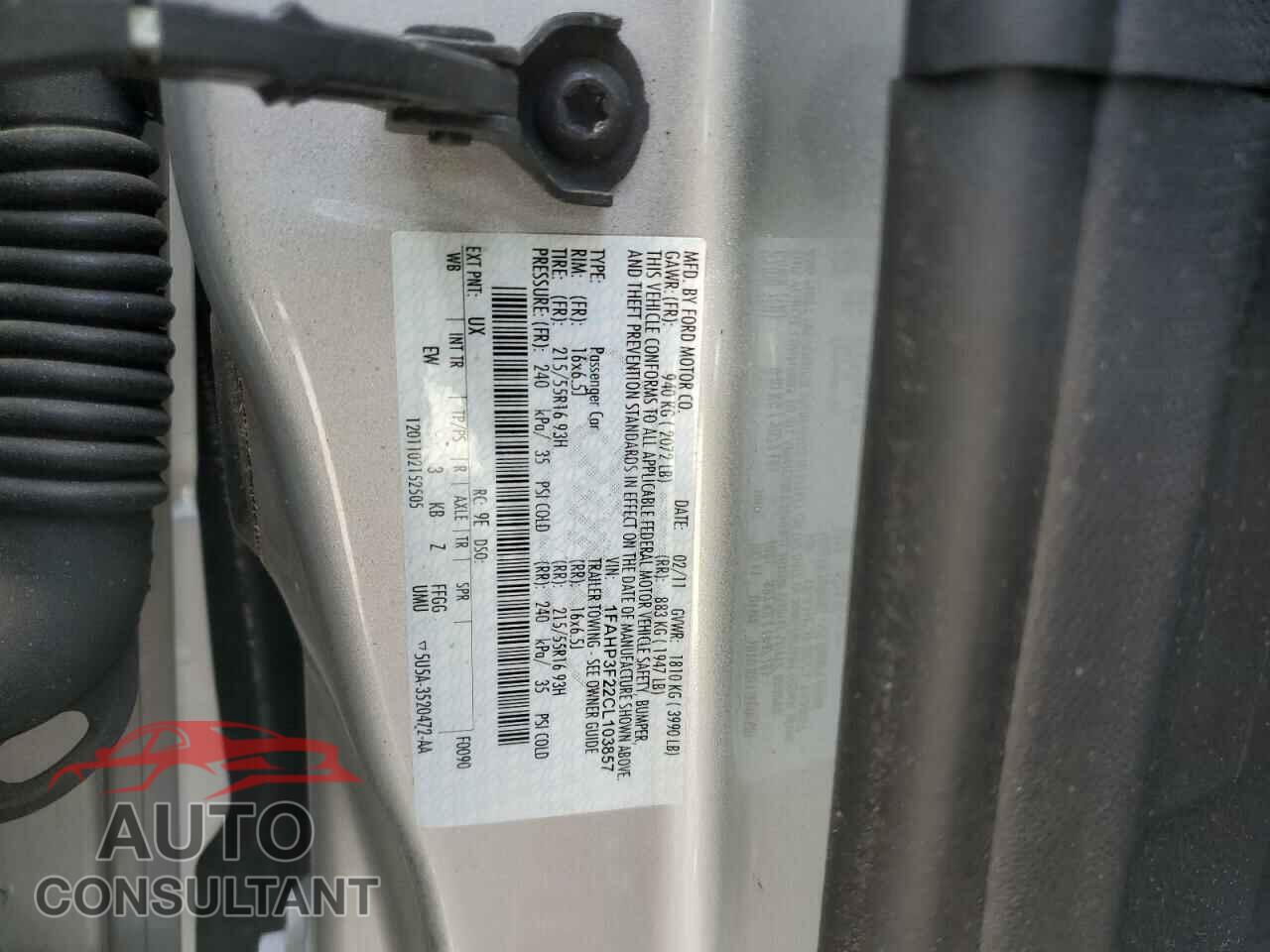 FORD FOCUS 2012 - 1FAHP3F22CL103857