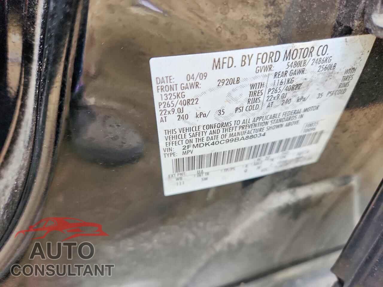 FORD EDGE 2009 - 2FMDK40C99BA88034