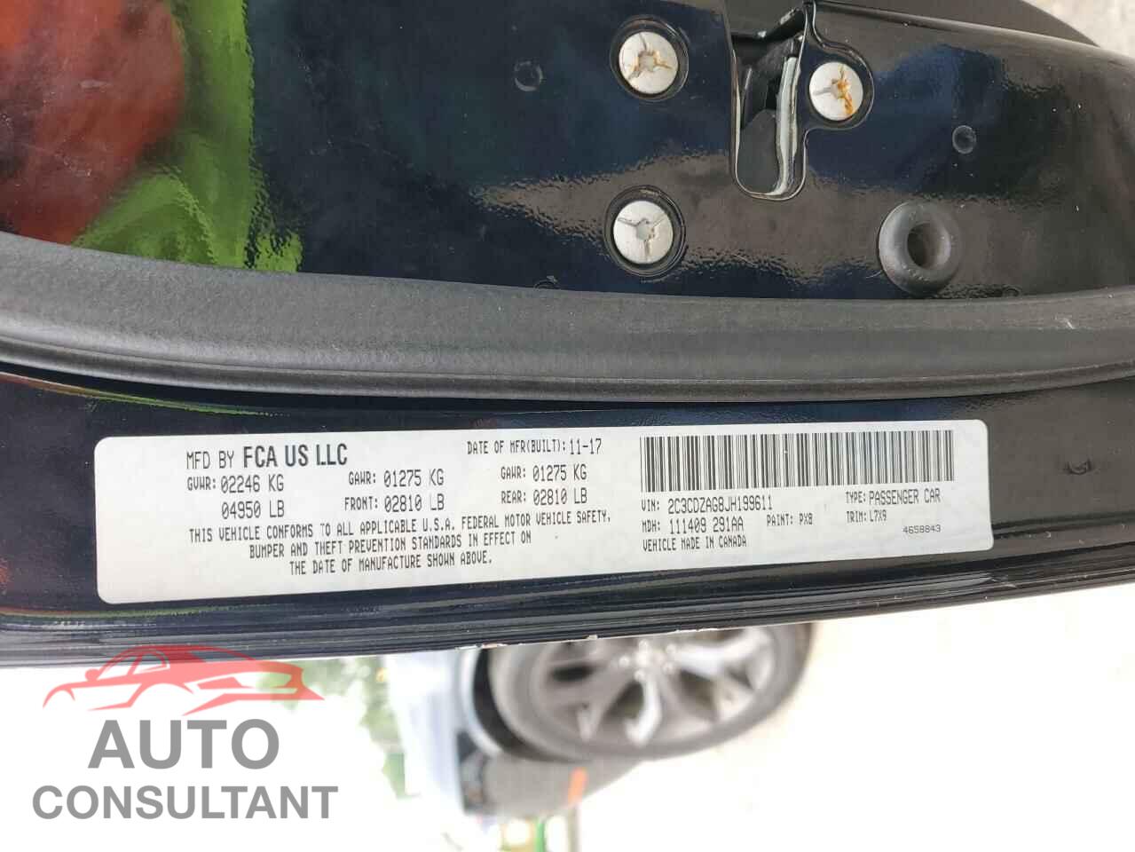 DODGE CHALLENGER 2018 - 2C3CDZAG8JH199611