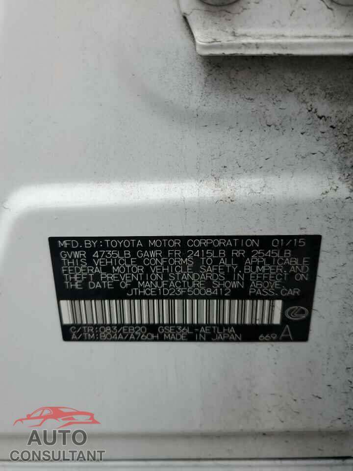 LEXUS IS 2015 - JTHCE1D23F5008412