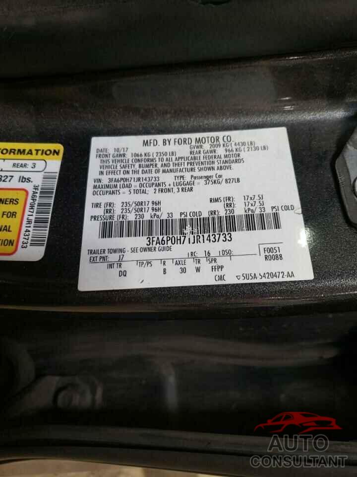 FORD FUSION 2018 - 3FA6P0H71JR143733
