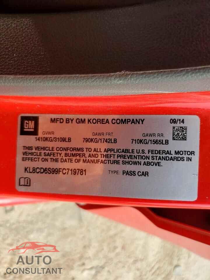 CHEVROLET SPARK 2015 - KL8CD6S99FC719781