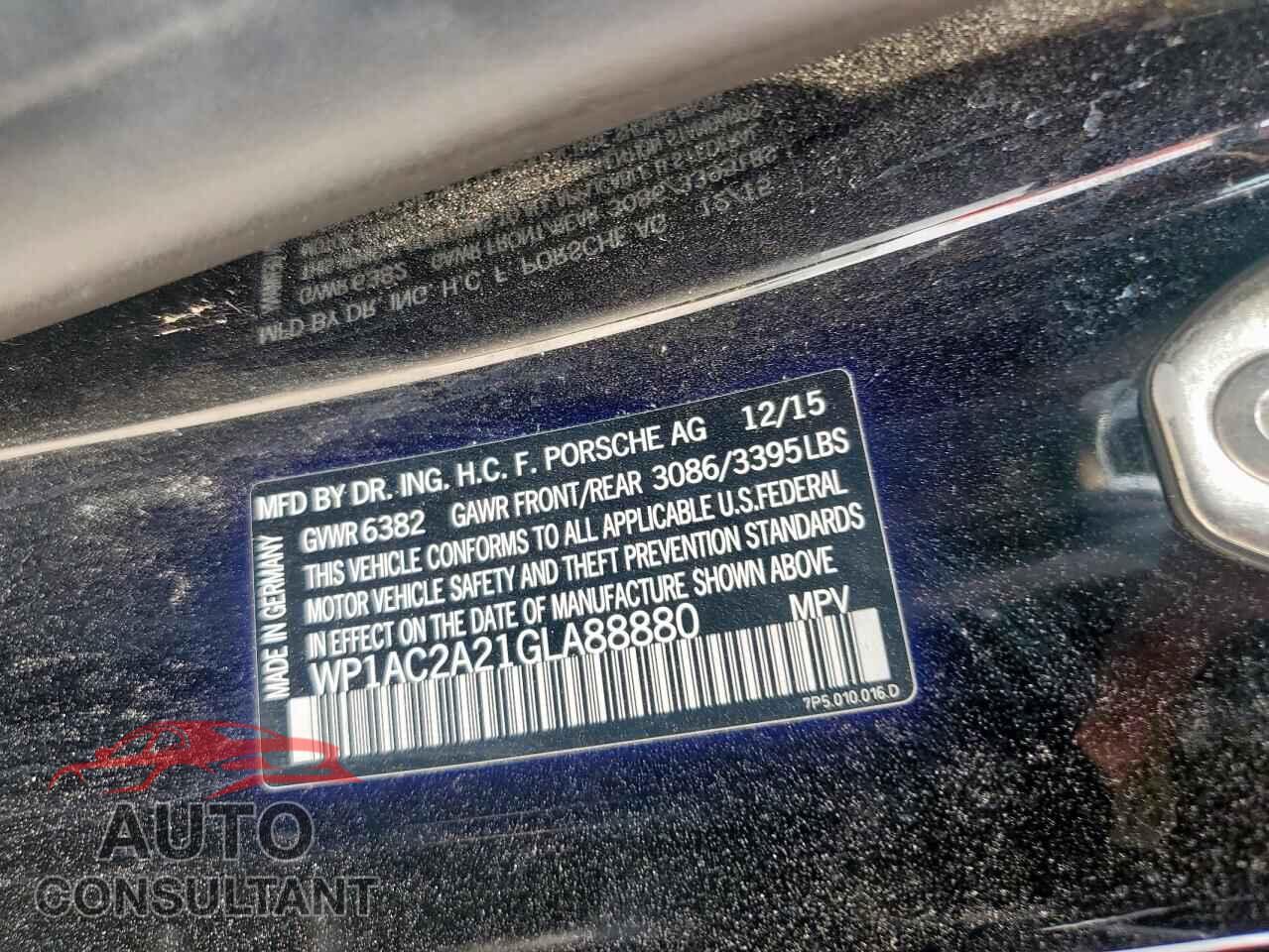 PORSCHE CAYENNE 2016 - WP1AC2A21GLA88880