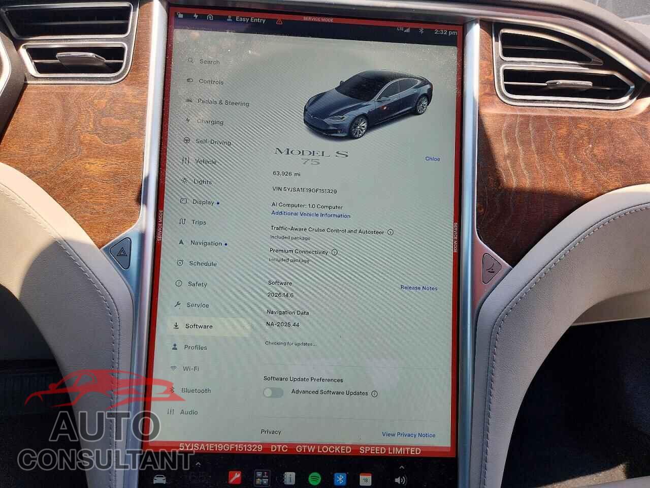 TESLA MODEL S 2016 - 5YJSA1E19GF151329