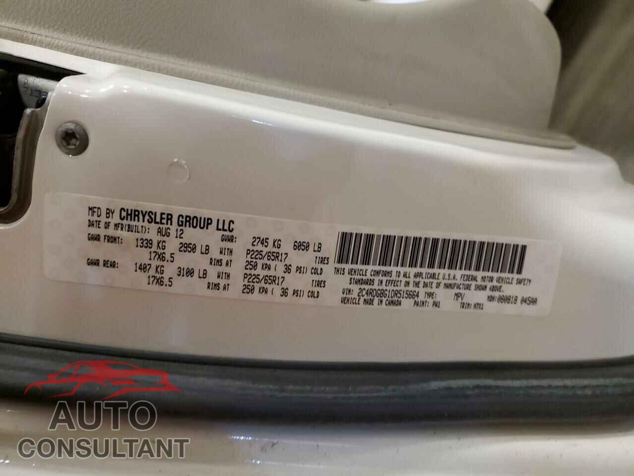 DODGE CARAVAN 2013 - 2C4RDGBG1DR515664