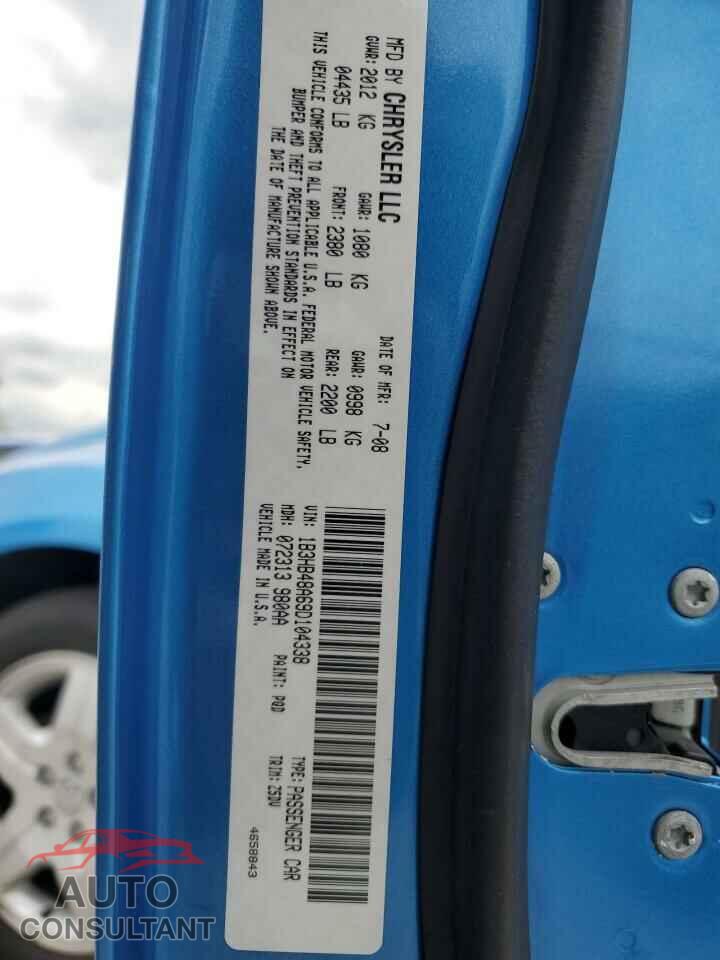 DODGE CALIBER 2009 - 1B3HB48A69D104338
