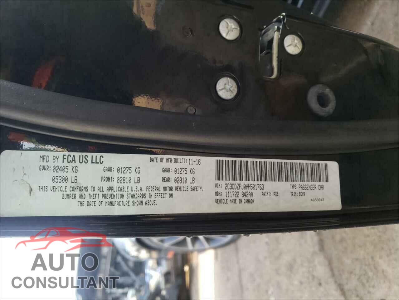 DODGE CHALLENGER 2017 - 2C3CDZFJ0HH501763