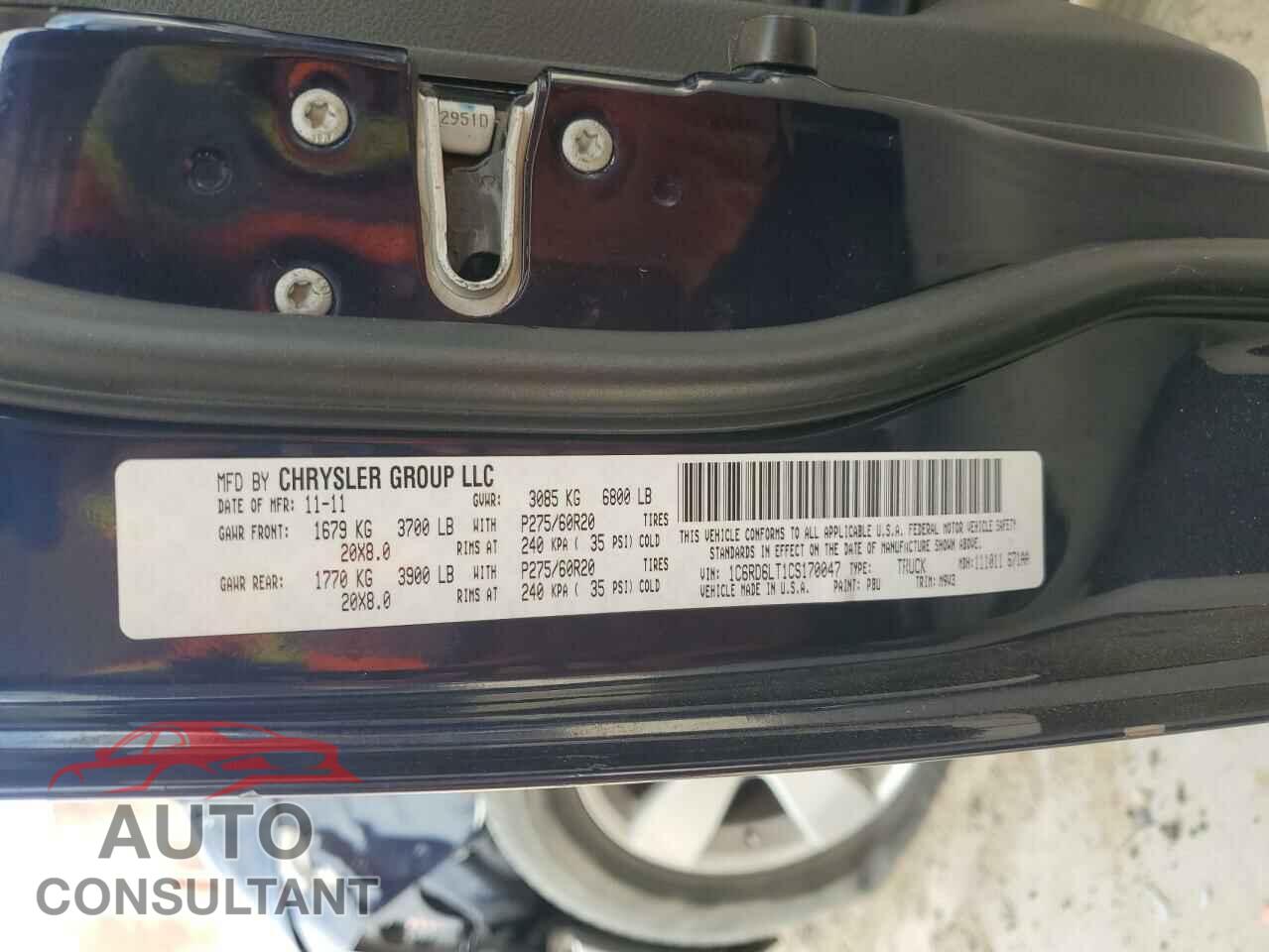 DODGE RAM 1500 2012 - 1C6RD6LT1CS170047