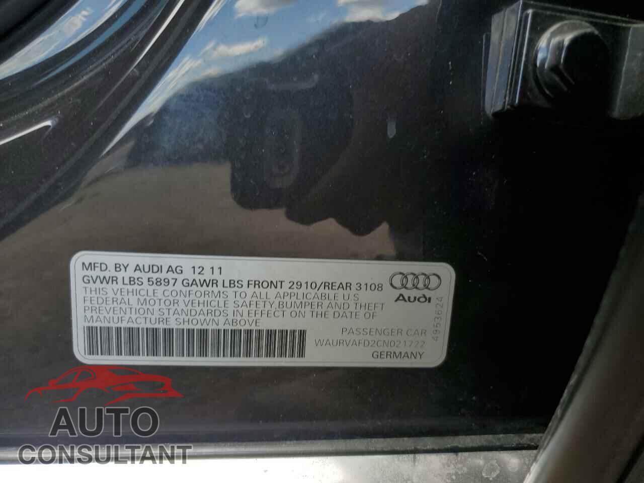 AUDI A8 2012 - WAURVAFD2CN021722