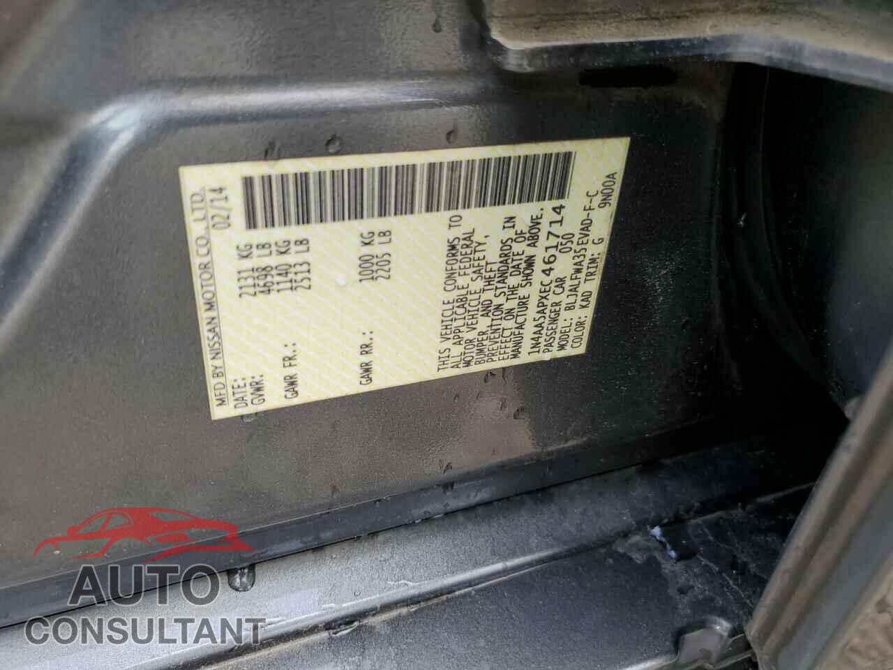 NISSAN MAXIMA 2014 - 1N4AA5APXEC461714