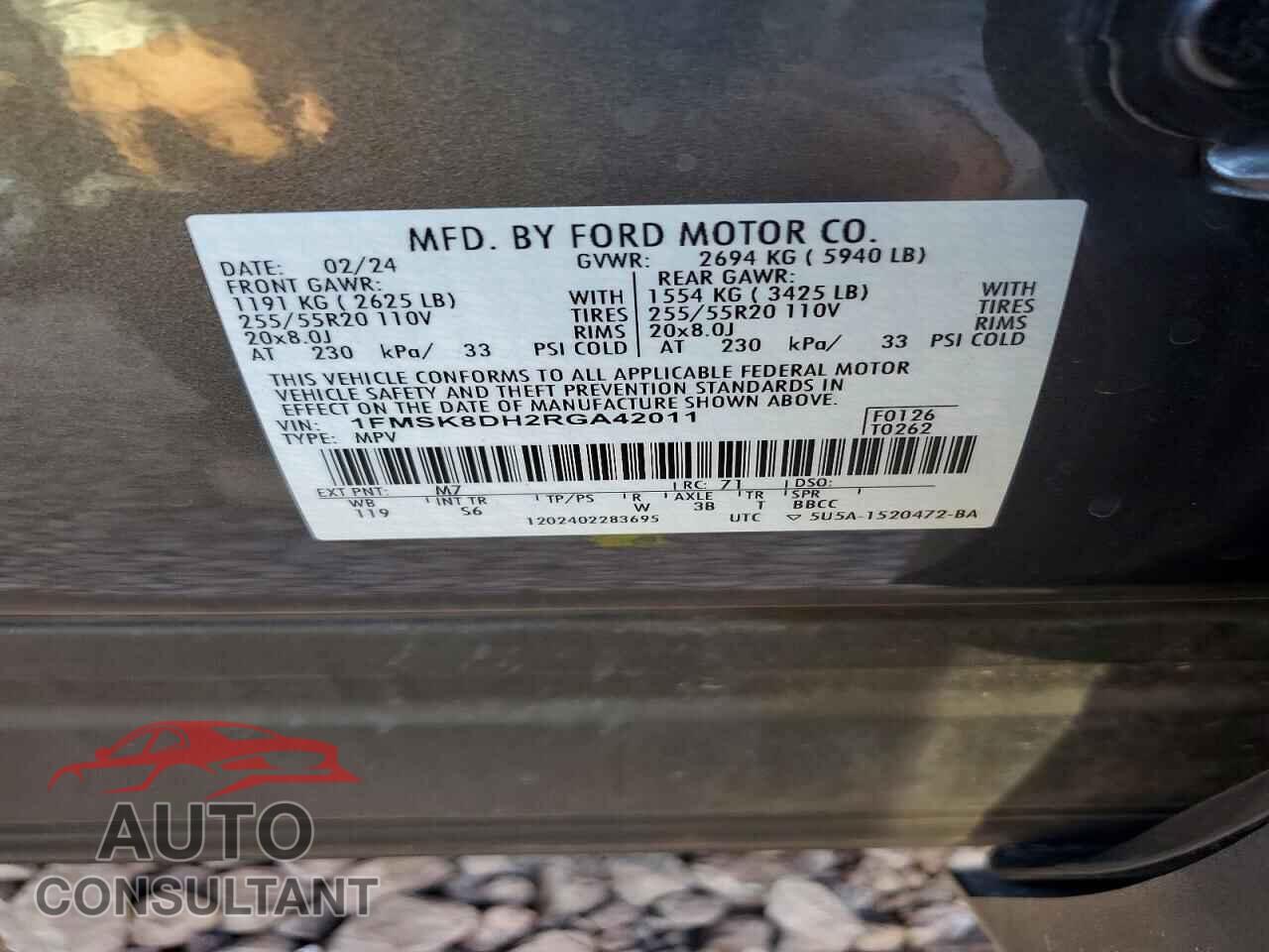 FORD EXPLORER 2024 - 1FMSK8DH2RGA42011