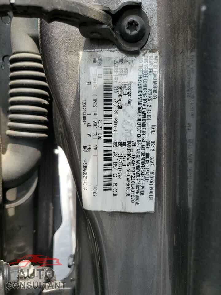 FORD FOCUS 2012 - 1FAHP3F22CL431070
