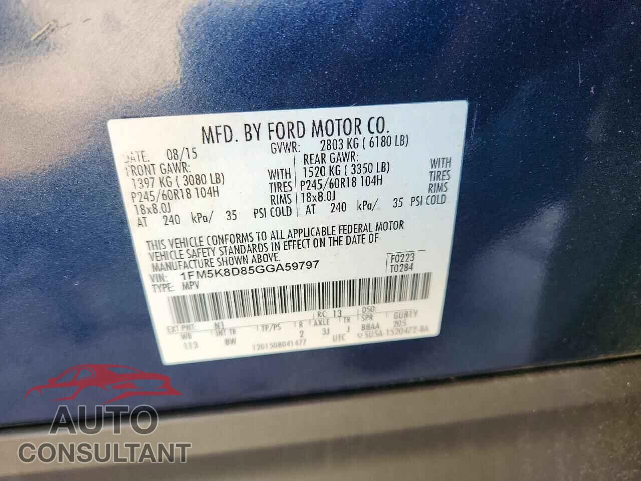 FORD EXPLORER 2016 - 1FM5K8D85GGA59797