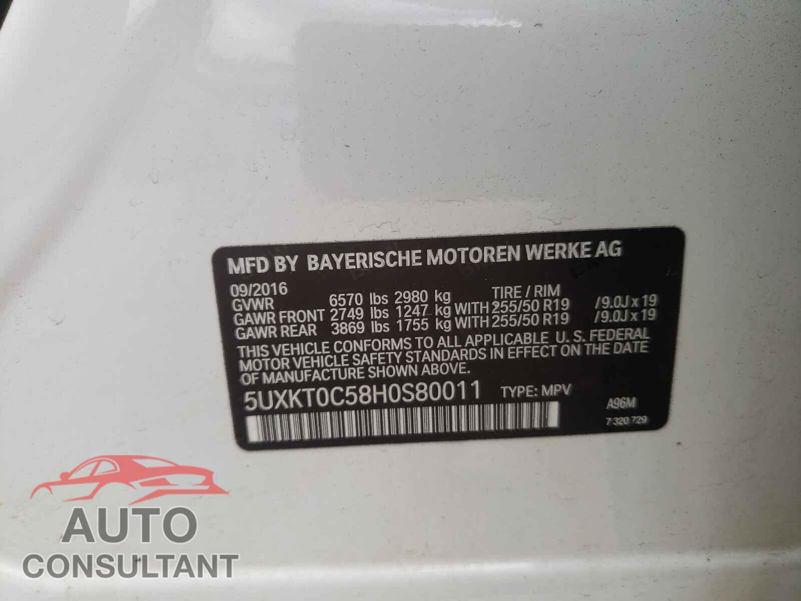 BMW X5 2017 - 5UXKT0C58H0S80011