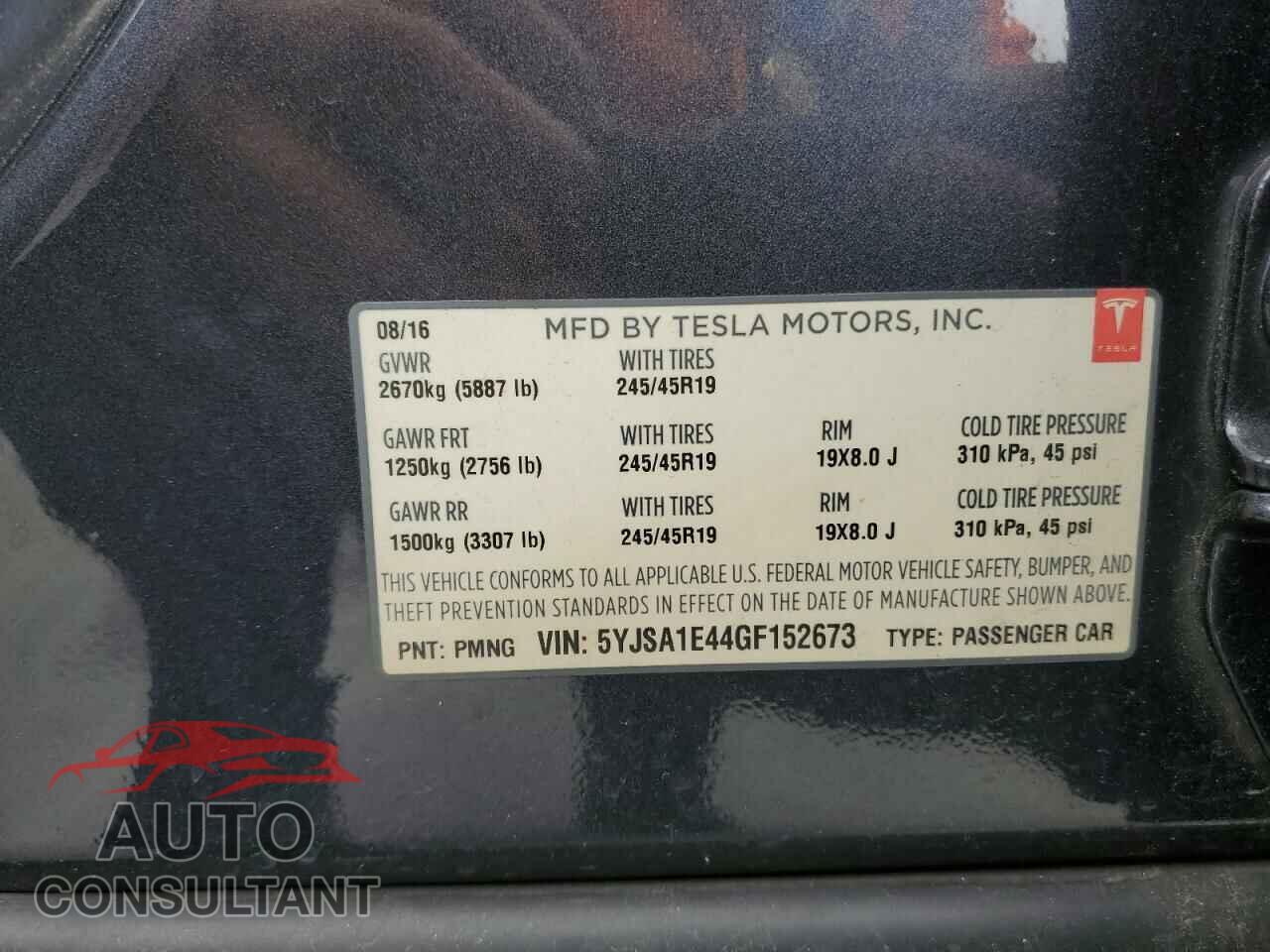 TESLA MODEL S 2016 - 5YJSA1E44GF152673