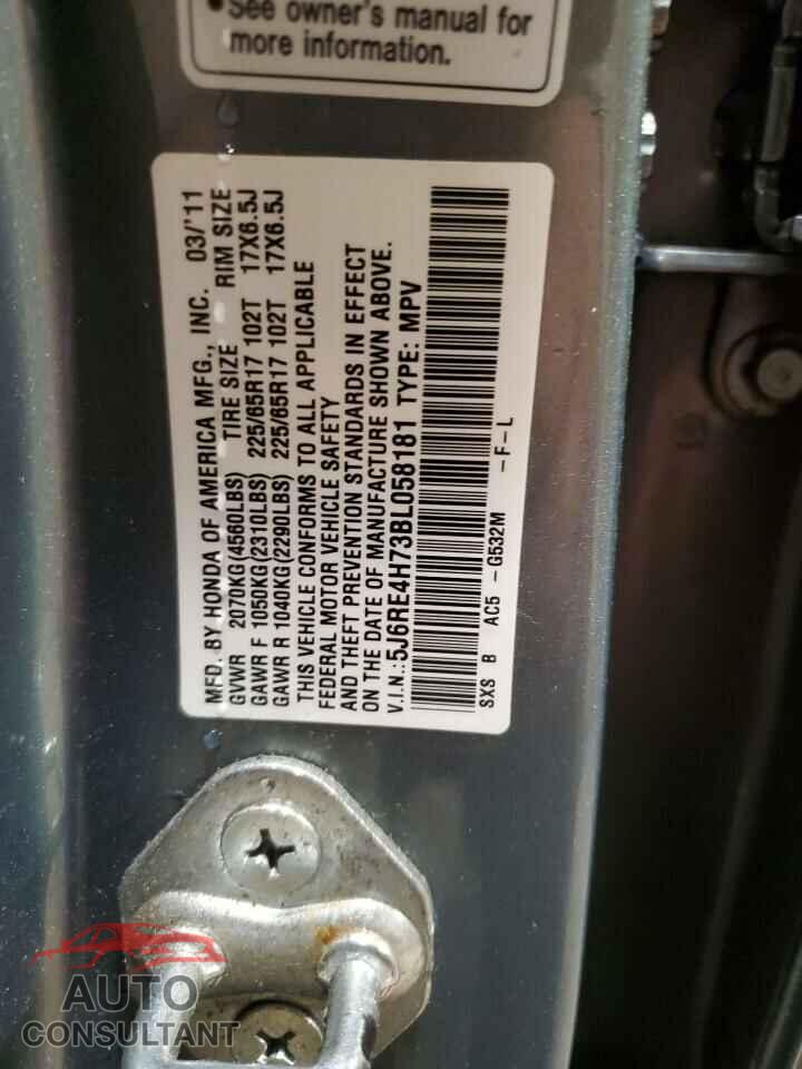 HONDA CRV 2011 - 5J6RE4H73BL058181