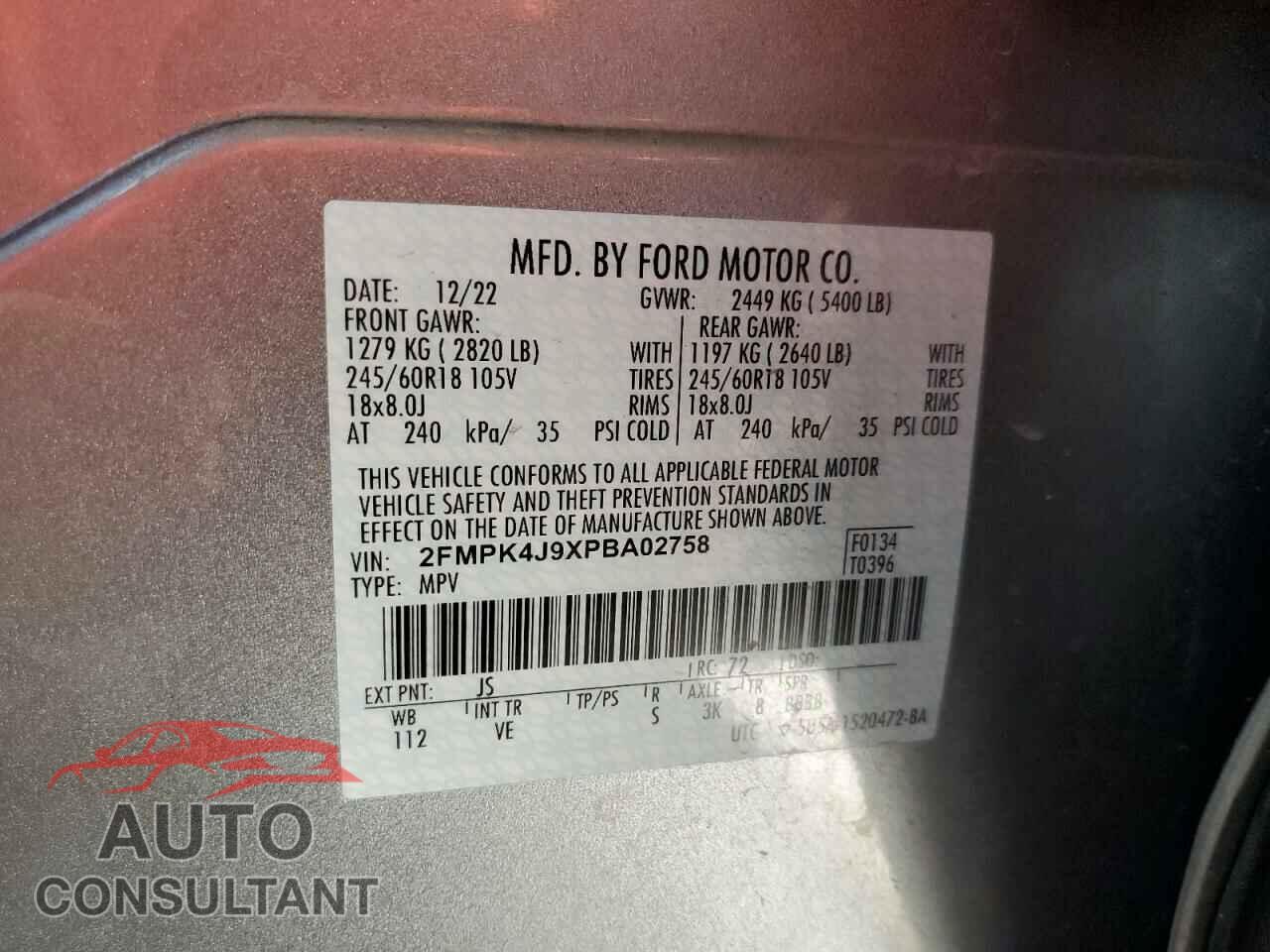 FORD EDGE 2023 - 2FMPK4J9XPBA02758