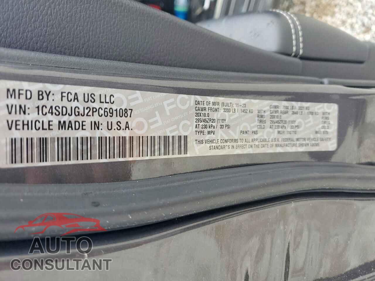DODGE DURANGO 2023 - 1C4SDJGJ2PC691087