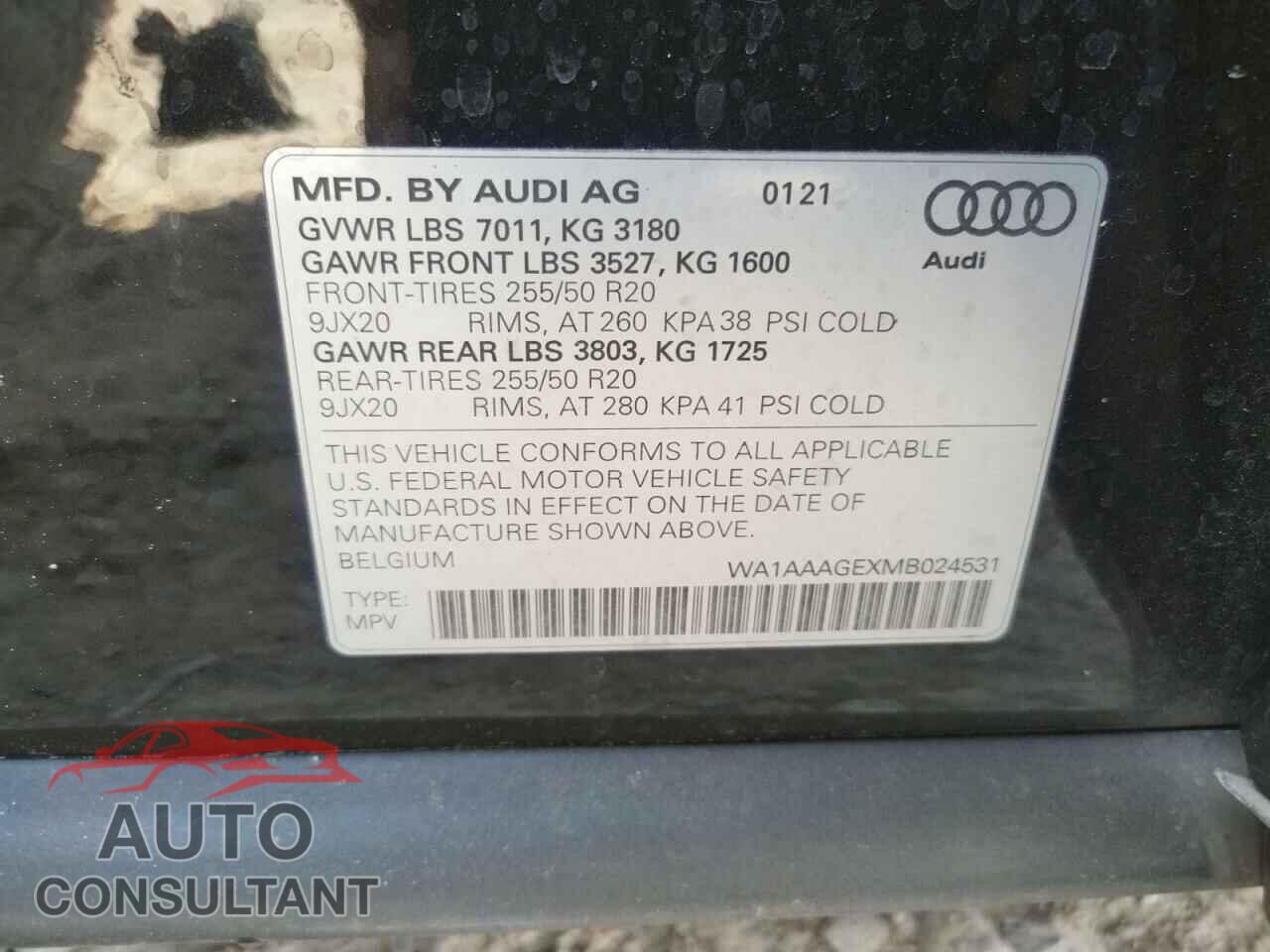 AUDI E-TRON 2021 - WA1AAAGEXMB024531
